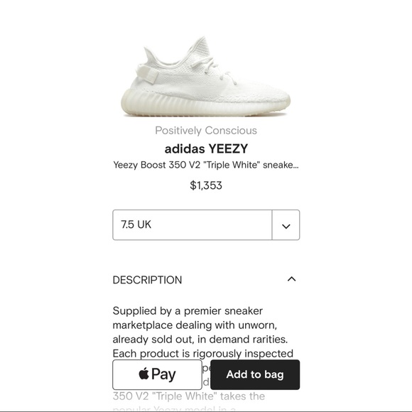 YEEZY Boost 350 V2 Triple White Adidas Sneakers - Picture 4 of 17